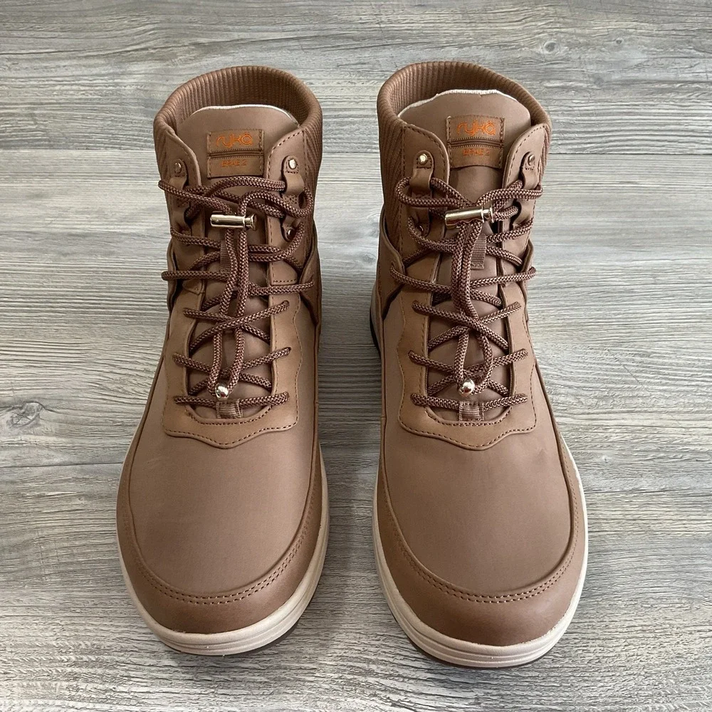 Women's Ryka Brae 2 Water Resistant Snow Boot Walnut Brown Lace Up Size 12 NEW